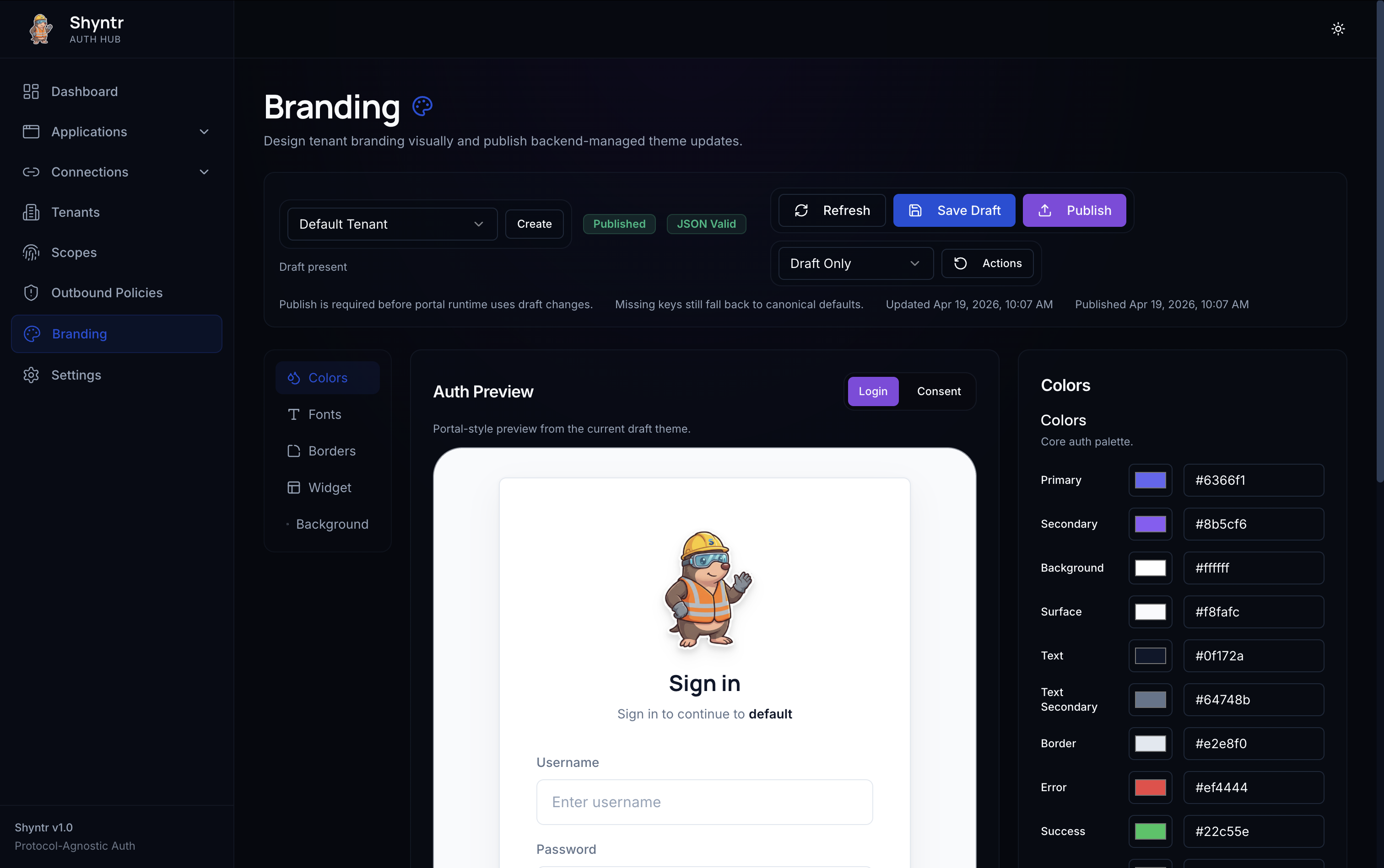 Shyntr Branding Dashboard